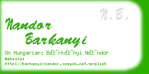 nandor barkanyi business card